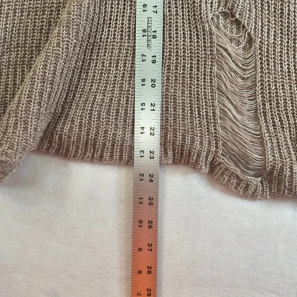 Gilded Intent Shredded Knit Sweater • Distressed Grunge Pullover Top Boho Size M